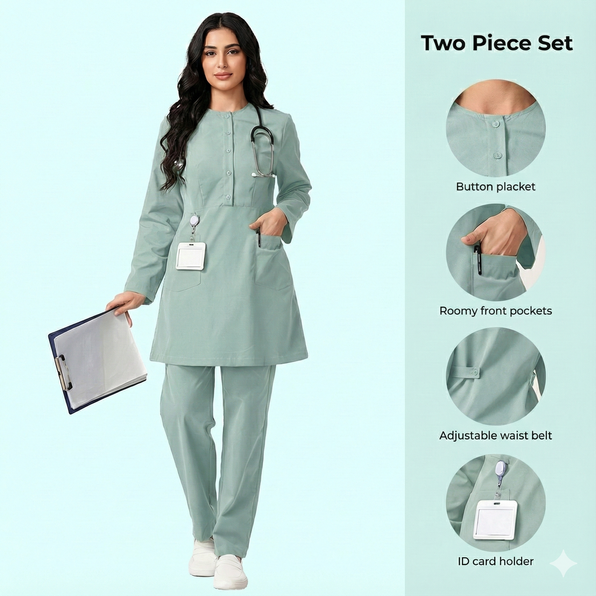 The "A-Line" Button-Down  Scrubs