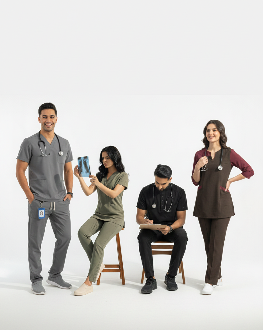 doctor scrubs group photo